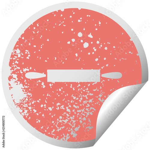 distressed circular peeling sticker symbol rolling pin