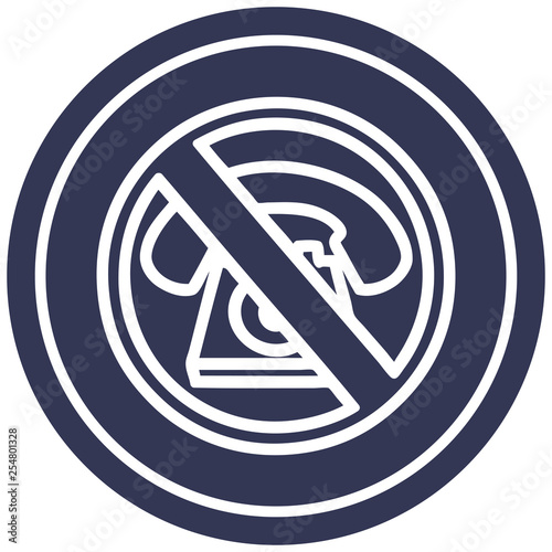 no cold calling circular icon