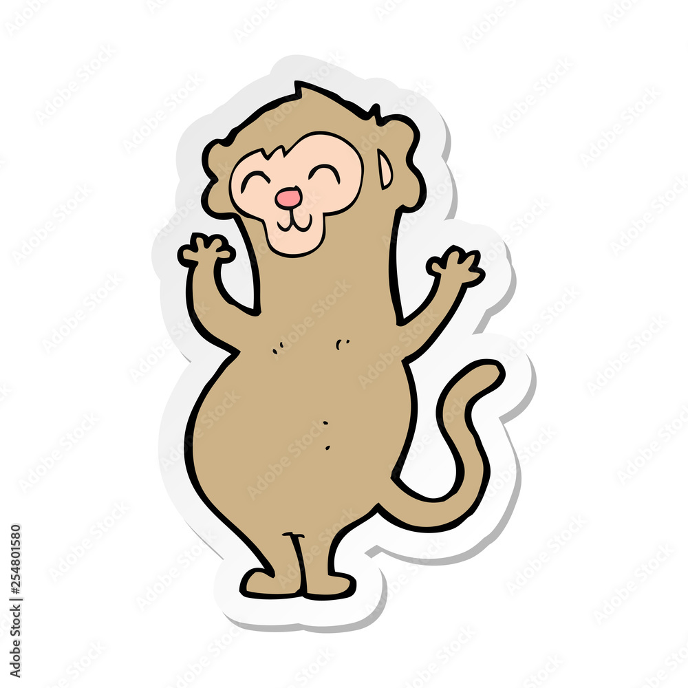 sticker of a cartoon monkey