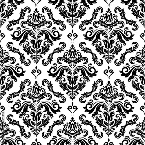 Orient classic pattern. Seamless abstract background with vintage elements. Orient black and white background