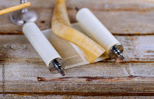 Εκτύπωση καμβά Jewesh holiday with shofar horn kippah and tallit
