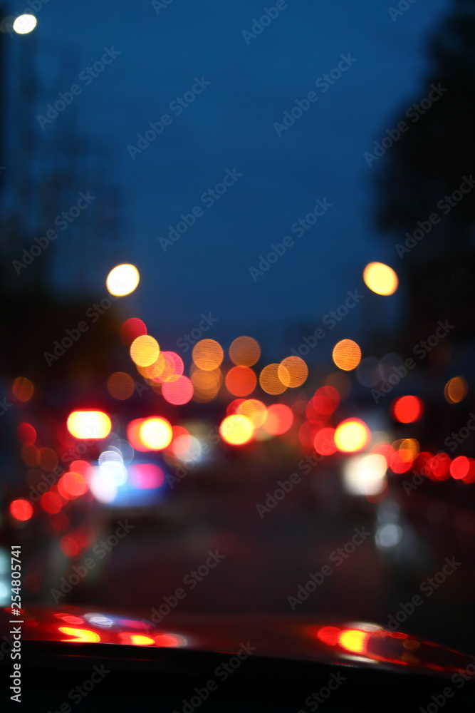 car driving on night road city, blur light traffic background Stock Photo |  Adobe Stock