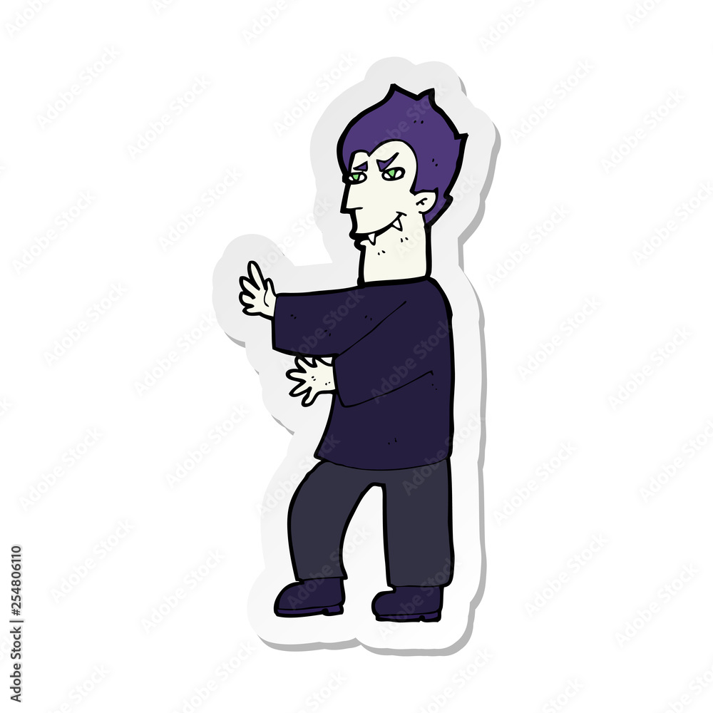 Fototapeta premium sticker of a cartoon vampire