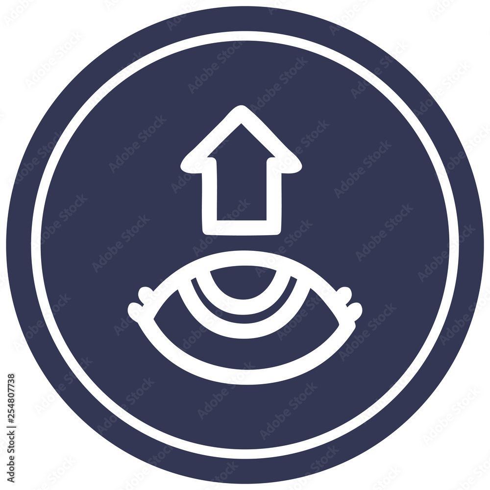 eye looking up circular icon eye looking up circular icon