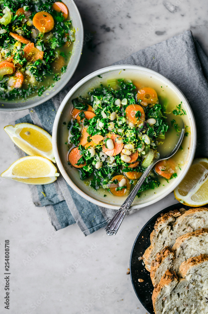 White Bean, Lemon, and Kale Soup