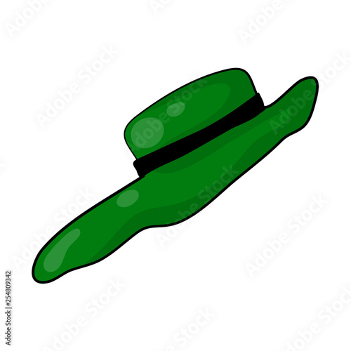 green hat isolated illustration on white background