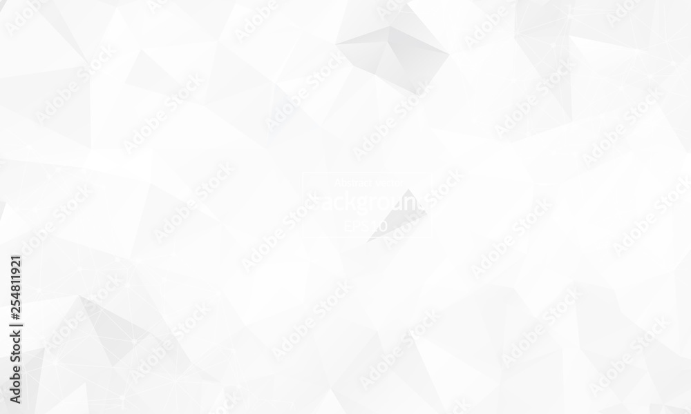 Low poly, Molecule And Communication Background. Abstract white bright technology vector background. Connection structure. Vector science background. Polygonal vector background