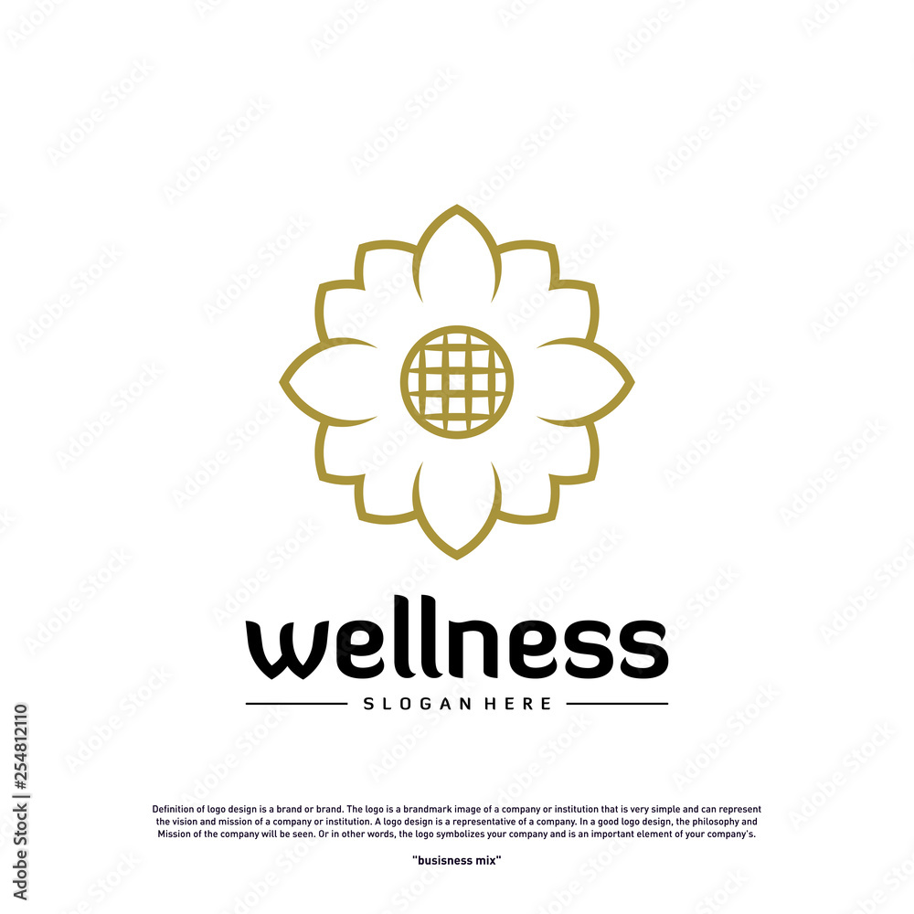 Fototapeta premium Wellness Logo Design Concept. Nature Leaf Logo Design Template Vector. Icon Symbol