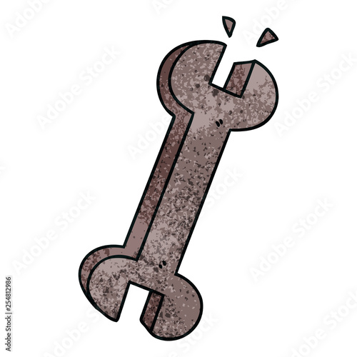 quirky hand drawn cartoon spanner