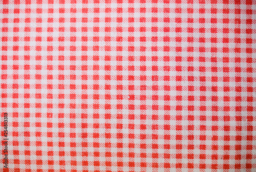 red textile checkered towel texture. background, kitchen. red textile checkered towel texture. background, kitchen.