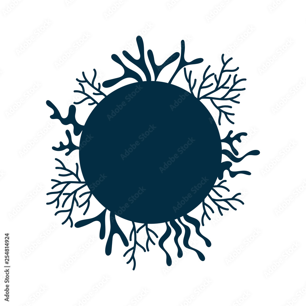 Sea life frame - vector background with corals Sea life frame - vector background with corals