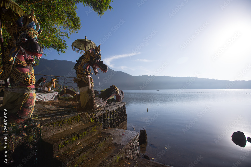 Bali symbol picture: Pura Ulun Danu Bratan temple on mountain lake