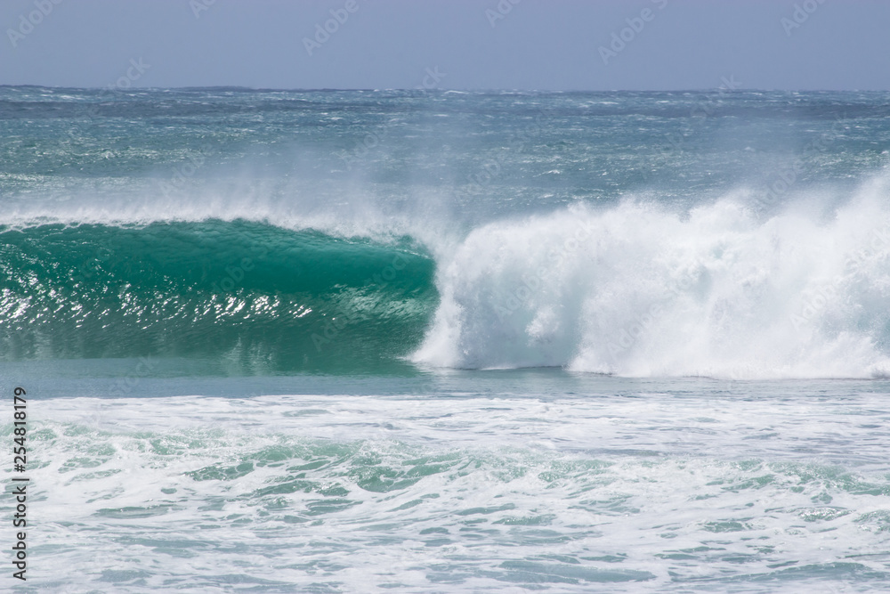 Cyclone Oma swell hitting Kirra beach Coolangatta Gold Coast Australia tube barrel waves close up