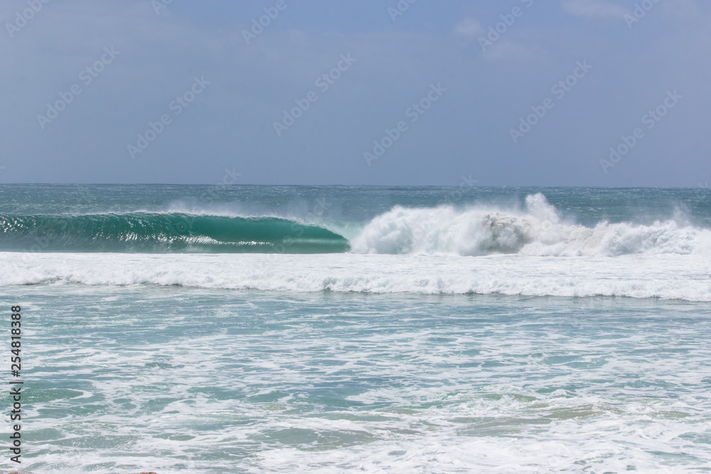Cyclone Oma swell hitting Kirra beach Coolangatta Gold Coast Australia tube barrel waves
