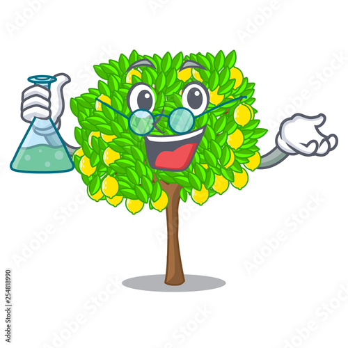 Professor lemon tree isolated with the mascot
