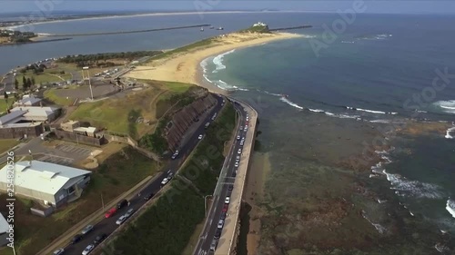 Wallpaper Mural Aerial drone high shot approaching the habour from the South towards Fort Scratchley. Torontodigital.ca