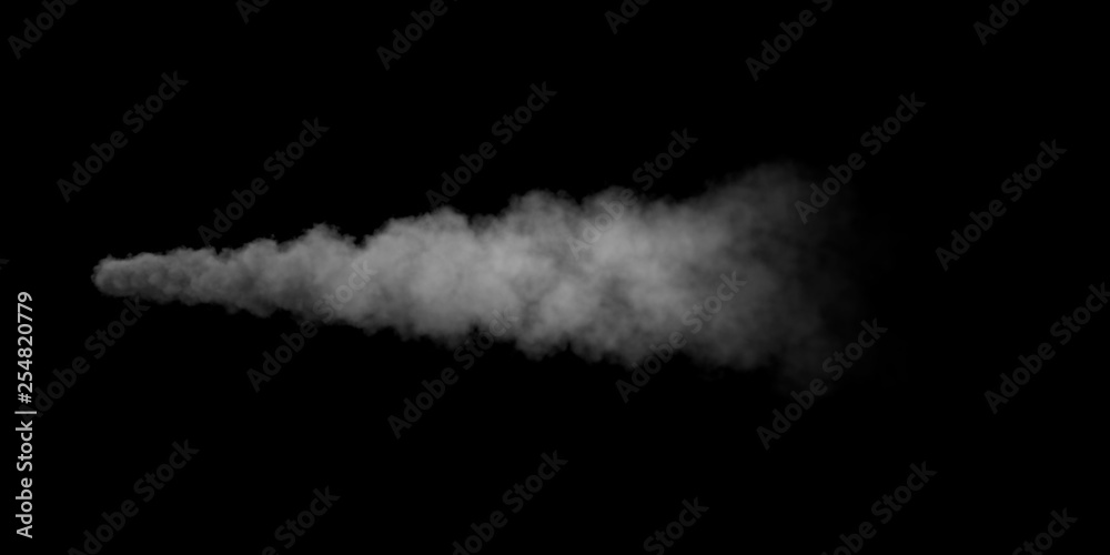 Stream of smoke. Isolated on black background. 3D rendering. Stream of smoke. Isolated on black background. 3D rendering.