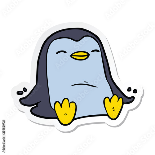 sticker of a cartoon penguin photo