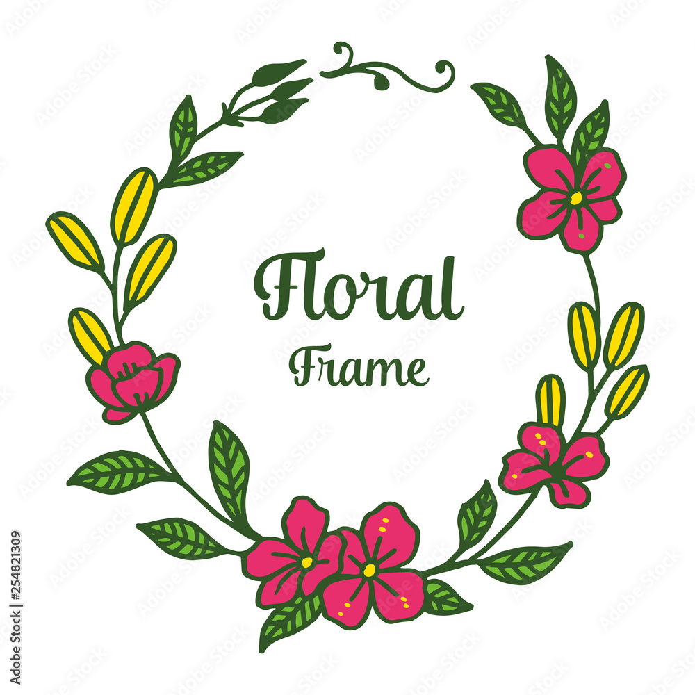 Vector illustration design green leaf floral frames