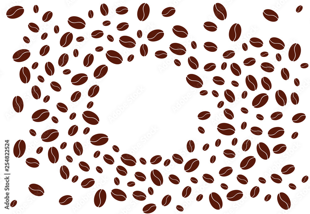 Obraz premium Coffee beans isolated on a white background. Vector illustration