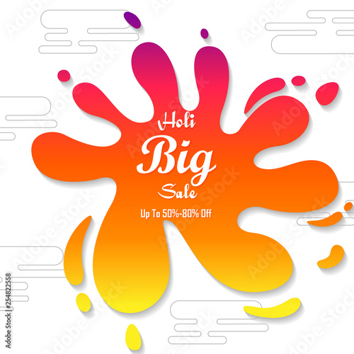 vector illustration of India Festival of Color Happy Holi Advertisement Sale background