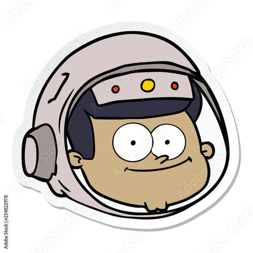 sticker of a cartoon astronaut face