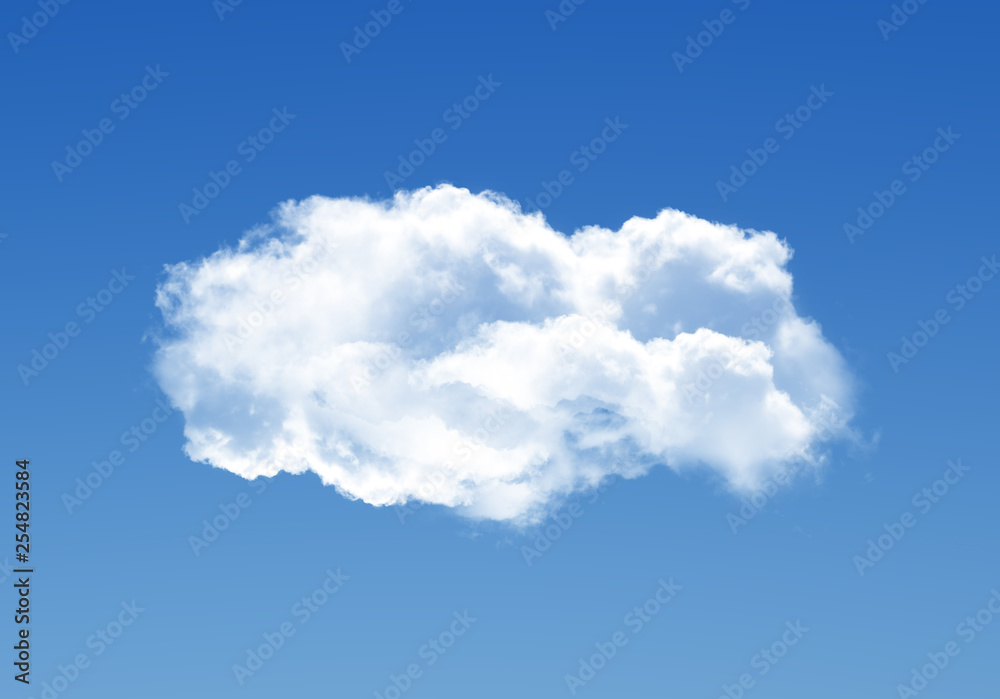 Single cloud illustration isolated over blue background Single cloud illustration isolated over blue background