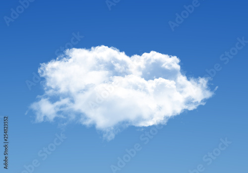 Single cloud illustration isolated over blue background © Studio-M