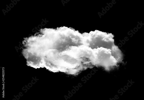 Single cloud illustration isolated over black background