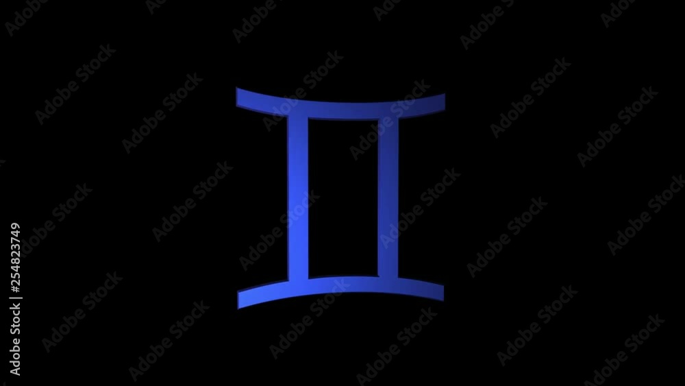 Rotating Gemini symbol with alpha channel