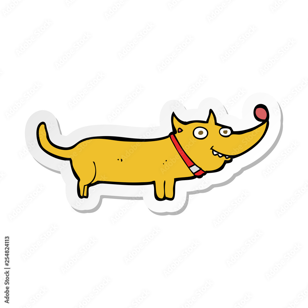 Fototapeta premium sticker of a cartoon happy dog