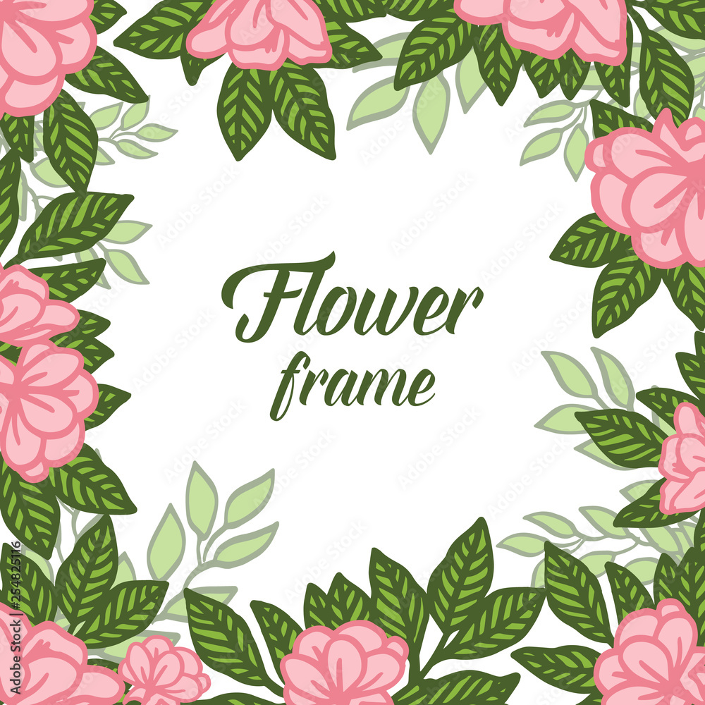Fototapeta premium Vector illustration texture pink floral frame very blooms