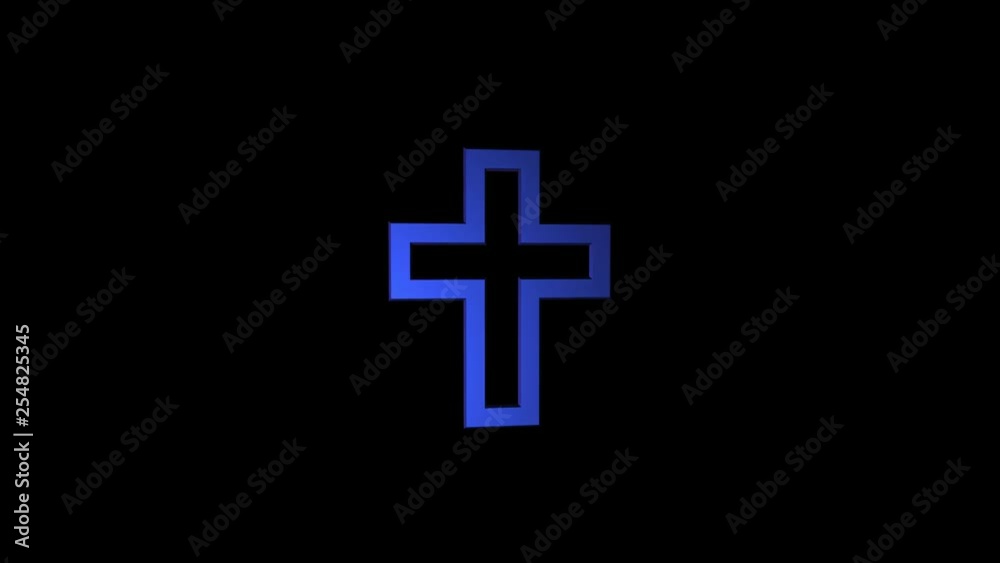 Rotating Christian cross symbol with alpha channel Rotating Christian cross symbol with alpha channel