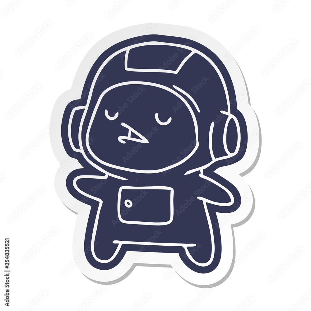 cartoon sticker of a kawaii cute astronaut boy cartoon sticker of a kawaii cute astronaut boy