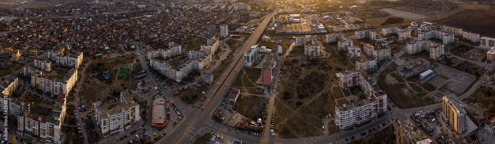Aerial panorama of a buildings