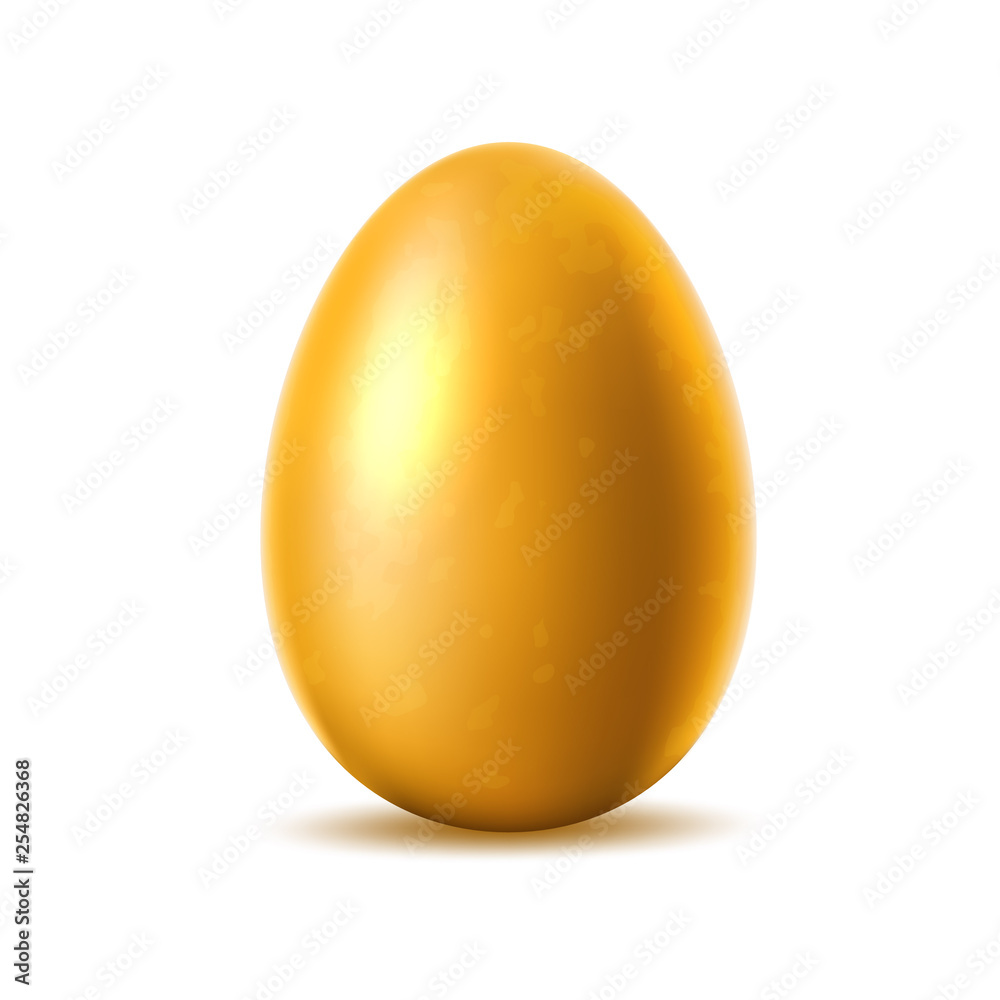 Vector 3d golden chicken egg with gold eggshell Vector 3d golden chicken egg with gold eggshell