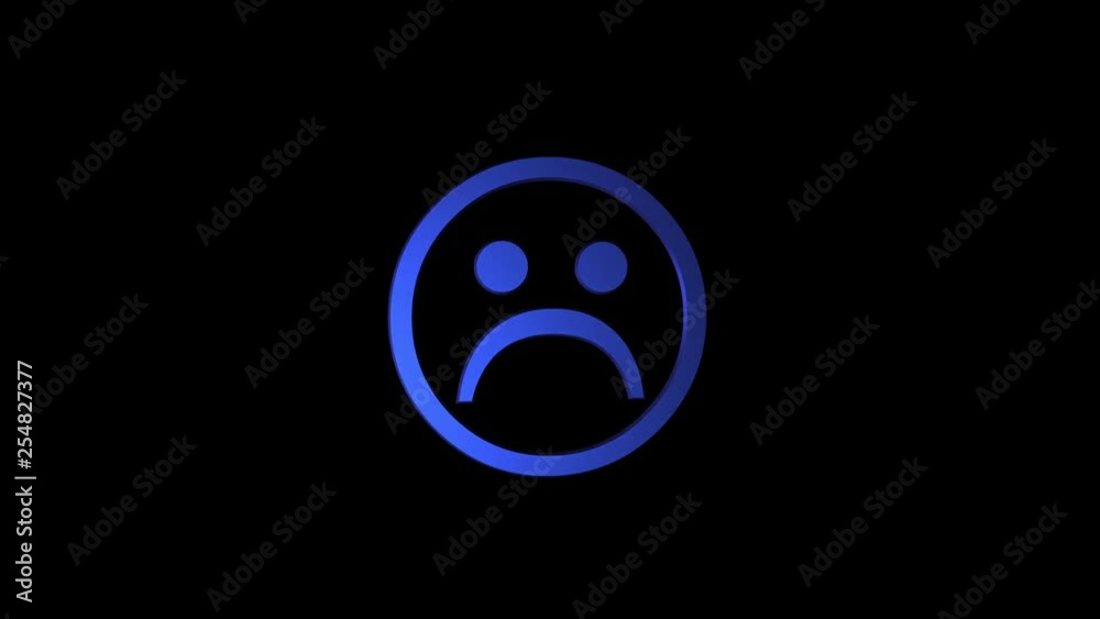 Rotating sad face symbol with alpha channel Rotating sad face symbol with alpha channel