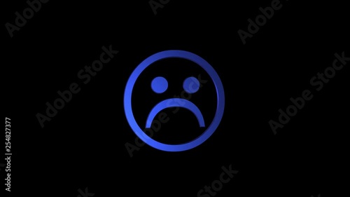 Rotating sad face symbol with alpha channel