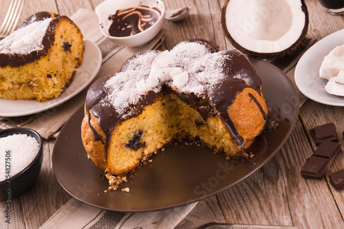 Chocolate coconut cake.