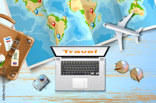 Vector time to travel poster design 3d