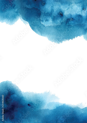 Watercolor abstract aquamarine, background, watercolour blue texture Vector illustration
