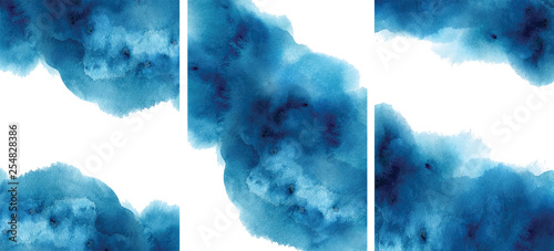 Watercolor abstract aquamarine, background, watercolour blue texture Vector illustration