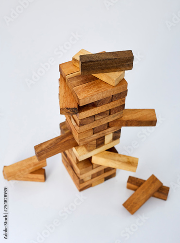 blocks wood  on white  background