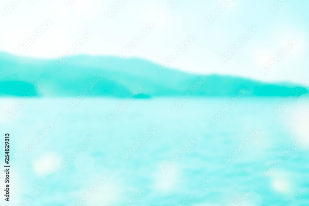 Banner Blurred tropical beach summer background Vintage blue toning color effect is defocusing. Copy space travel and adventure concept