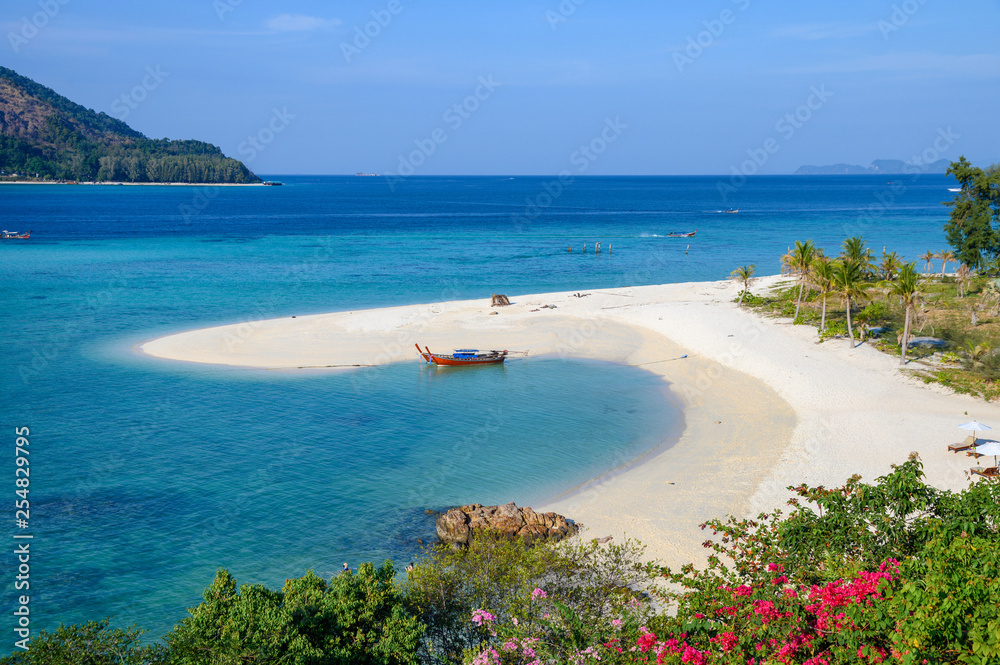 White sand beach or Karma beach in tropical sea at Lipe island
