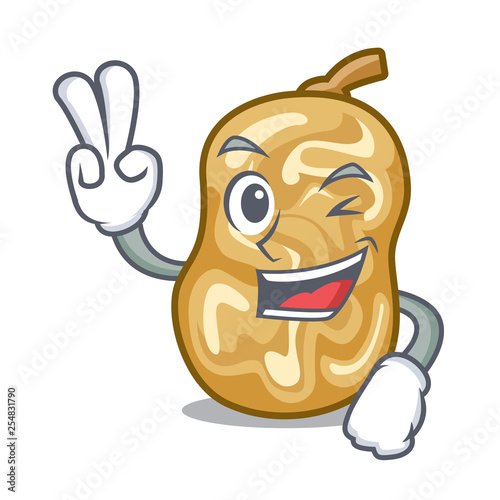 Two finger raisins isolated with in the mascot