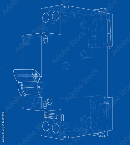 Automatic circuit breaker concept. Vector