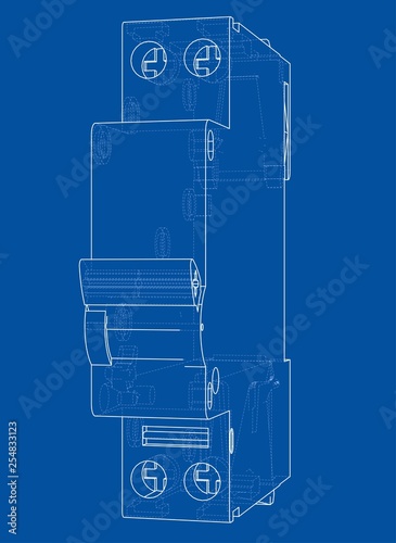 Automatic circuit breaker concept. Vector