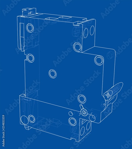 Automatic circuit breaker concept. Vector
