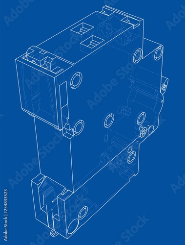 Automatic circuit breaker concept. Vector